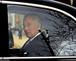 King Charles seen leaving Windsor Castle and arriving at Clarence House in London following Russian media’s false claim of his unexpected passing